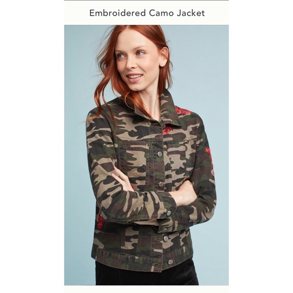 NWOT - Pilcro Embroidered Camo Jacket, XL - Picture 2 of 15